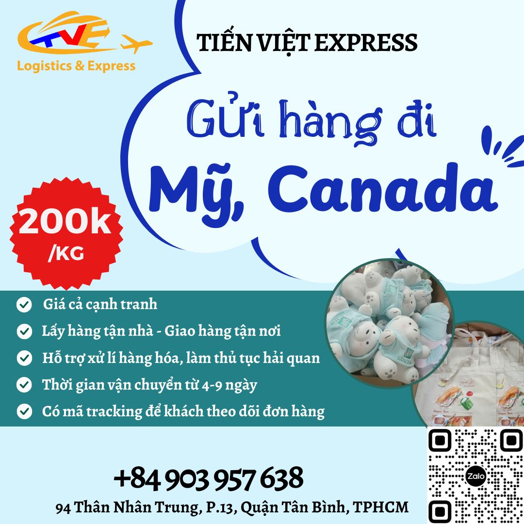 Gửi hàng đi USA, Canada - Tiến Việt Express